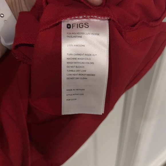 Figs Women’s Scrub Top Red Casma S - Picture 6 of 6